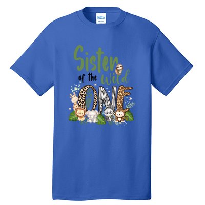 Sister Of The Wild One Zoo 1st Birthday Safari Jungle Animal Gift Tall T-Shirt