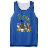 Sister Of The Wild One Zoo 1st Birthday Safari Jungle Animal Gift Mesh Reversible Basketball Jersey Tank