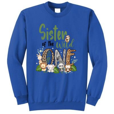 Sister Of The Wild One Zoo 1st Birthday Safari Jungle Animal Gift Tall Sweatshirt