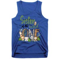 Sister Of The Wild One Zoo 1st Birthday Safari Jungle Animal Gift Tank Top