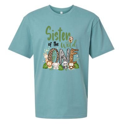 Sister Of The Wild One Zoo 1st Birthday Safari Jungle Animal Gift Sueded Cloud Jersey T-Shirt