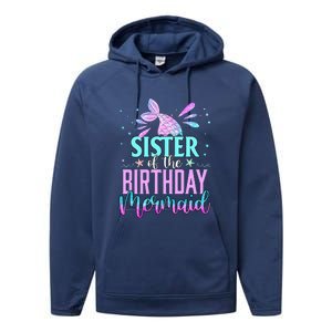 Sister Of The Birthday Mermaid Funny Matching Party Performance Fleece Hoodie