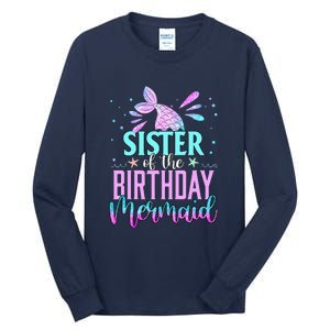 Sister Of The Birthday Mermaid Funny Matching Party Tall Long Sleeve T-Shirt