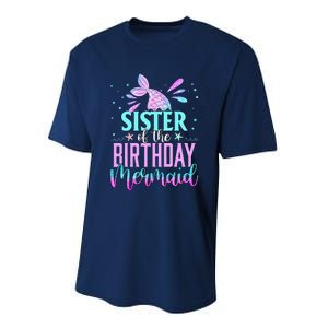 Sister Of The Birthday Mermaid Funny Matching Party Performance Sprint T-Shirt