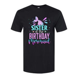 Sister Of The Birthday Mermaid Funny Matching Party Softstyle CVC T-Shirt