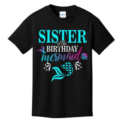 Sister Of The Birthday Mermaid Matching Family Kids T-Shirt