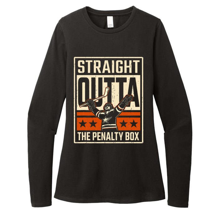 Straight Outta The Penalty Box Funny Hockey Player Fan Lover Womens CVC Long Sleeve Shirt