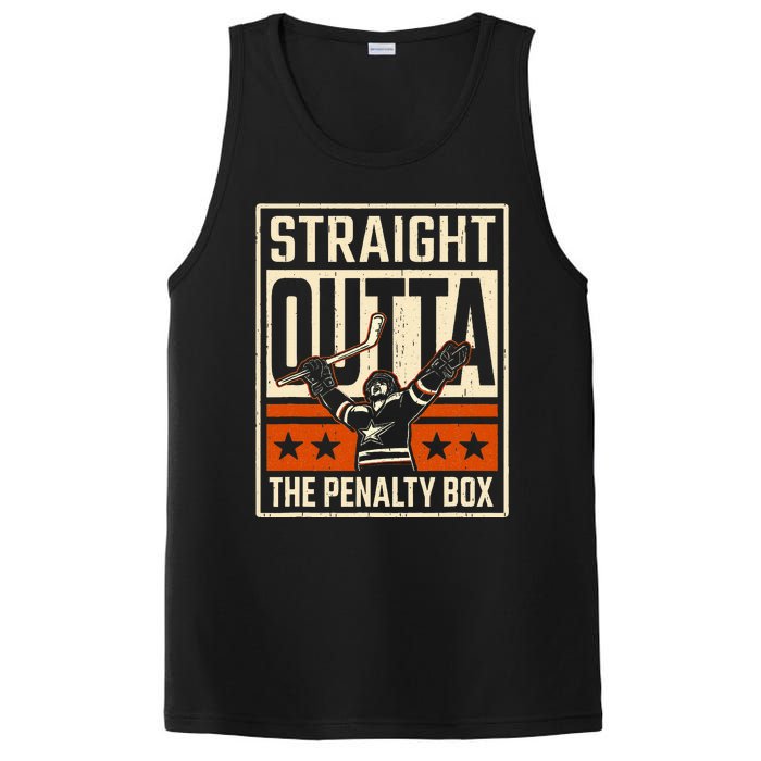 Straight Outta The Penalty Box Funny Hockey Player Fan Lover PosiCharge Competitor Tank