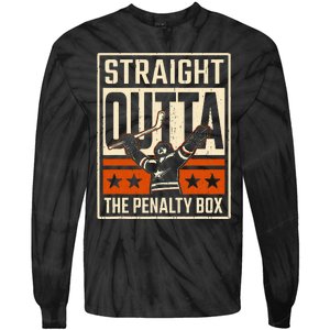 Straight Outta The Penalty Box Funny Hockey Player Fan Lover Tie-Dye Long Sleeve Shirt