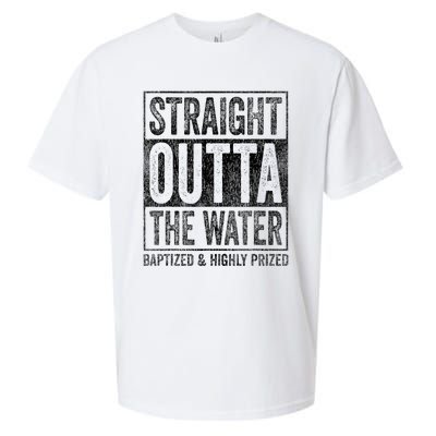 Straight Outta The Water Baptized Highly Prized Baptist Sueded Cloud Jersey T-Shirt