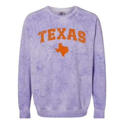 State Of Texas Map Distressed Colorblast Crewneck Sweatshirt