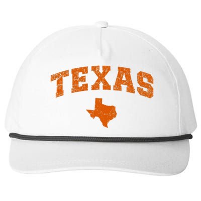 State Of Texas Map Distressed Snapback Five-Panel Rope Hat