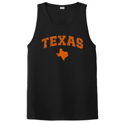 State Of Texas Map Distressed PosiCharge Competitor Tank