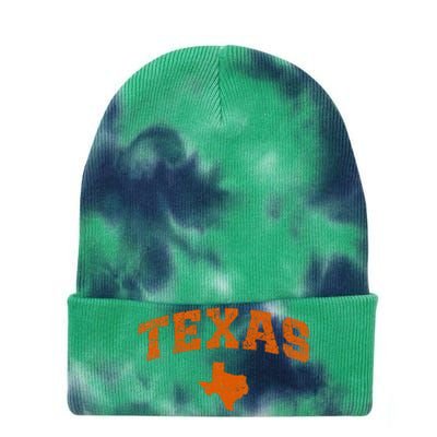 State Of Texas Map Distressed Tie Dye 12in Knit Beanie