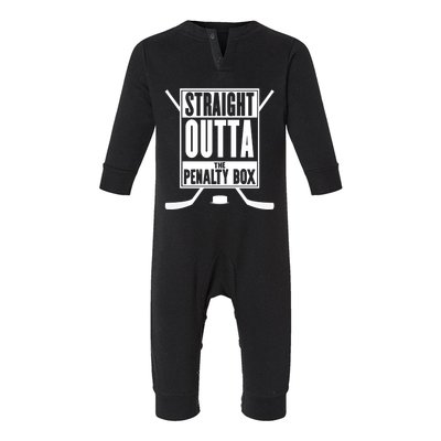 Straight Outta The Penalty Box Funny Gift Funny Ice Hockey Gift Infant Fleece One Piece