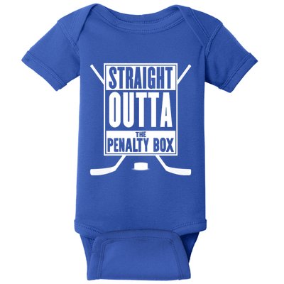 Straight Outta The Penalty Box Funny Gift Funny Ice Hockey Gift Baby Bodysuit