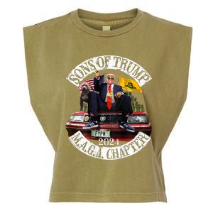 Sons Of Trump Maga Chapter 2024 With Pitbull Car Garment-Dyed Women's Muscle Tee