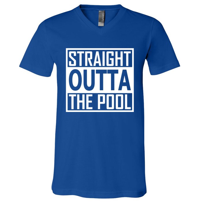 Straight Outta The Pool Swim Team Coach Swimmer Funny Gift Meaningful Gift V-Neck T-Shirt