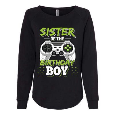 Sister Of The Birthday Boy Matching Video Game Birthday Gift Womens California Wash Sweatshirt