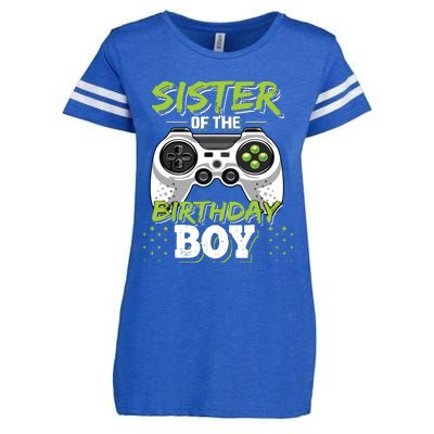 Sister Of The Birthday Boy Matching Video Game Birthday Gift Enza Ladies Jersey Football T-Shirt