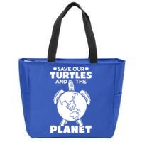 Save Our Turtles And The Planet Environt Cute Turtle Cool Gift Zip Tote Bag