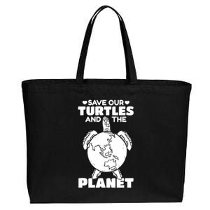 Save Our Turtles And The Planet Environt Cute Turtle Cool Gift Cotton Canvas Jumbo Tote