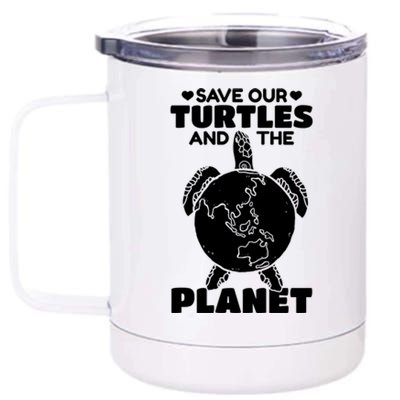 Save Our Turtles And The Planet Environt Cute Turtle Cool Gift 12 oz Stainless Steel Tumbler Cup