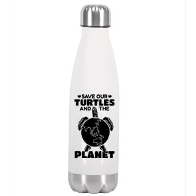 Save Our Turtles And The Planet Environt Cute Turtle Cool Gift Stainless Steel Insulated Water Bottle