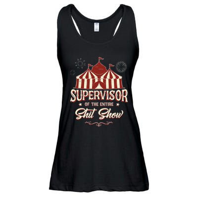 Supervisor Of The Entire Shit Show Funny Circus Boss  Ladies Essential Flowy Tank