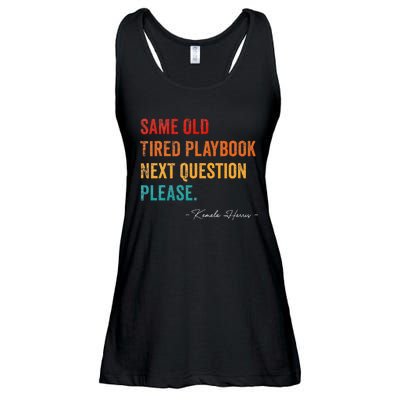 Same Old Tired Playbook Funny Sarcastic Kamala Harris Saying Ladies Essential Flowy Tank