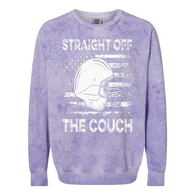 Straight Off The Couch Funny Football Offensive Lineman Colorblast Crewneck Sweatshirt