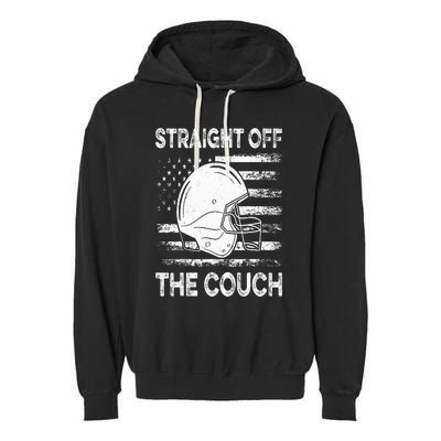 Straight Off The Couch Funny Football Offensive Lineman Garment-Dyed Fleece Hoodie