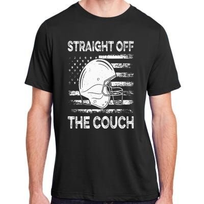 Straight Off The Couch Funny Football Offensive Lineman Adult ChromaSoft Performance T-Shirt