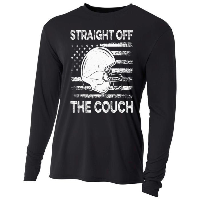 Straight Off The Couch Funny Football Offensive Lineman Cooling Performance Long Sleeve Crew