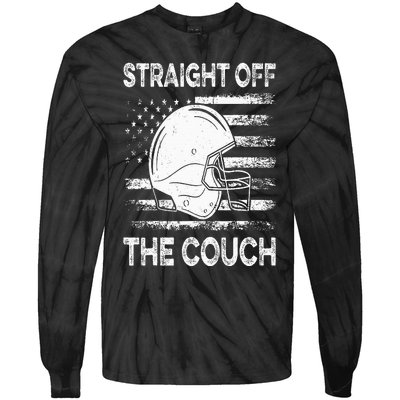 Straight Off The Couch Funny Football Offensive Lineman Tie-Dye Long Sleeve Shirt