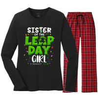 Sister of The Leap Day February 29th Birthday Leap Year Women's Long Sleeve Flannel Pajama Set 