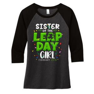 Sister of The Leap Day February 29th Birthday Leap Year Women's Tri-Blend 3/4-Sleeve Raglan Shirt