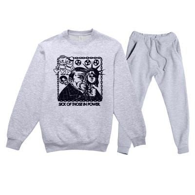 Sick Of Those In Power Premium Crewneck Sweatsuit Set