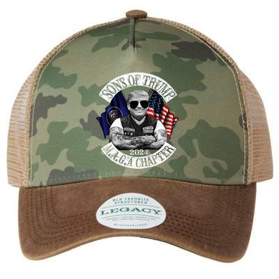 Sons Of Trump Maga Chapter 2024 Biker For Trump Legacy Tie Dye Trucker Hat
