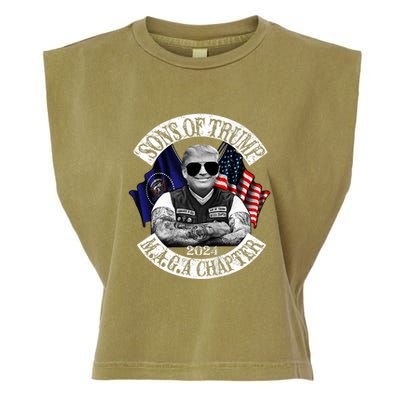 Sons Of Trump Maga Chapter 2024 Biker For Trump Garment-Dyed Women's Muscle Tee