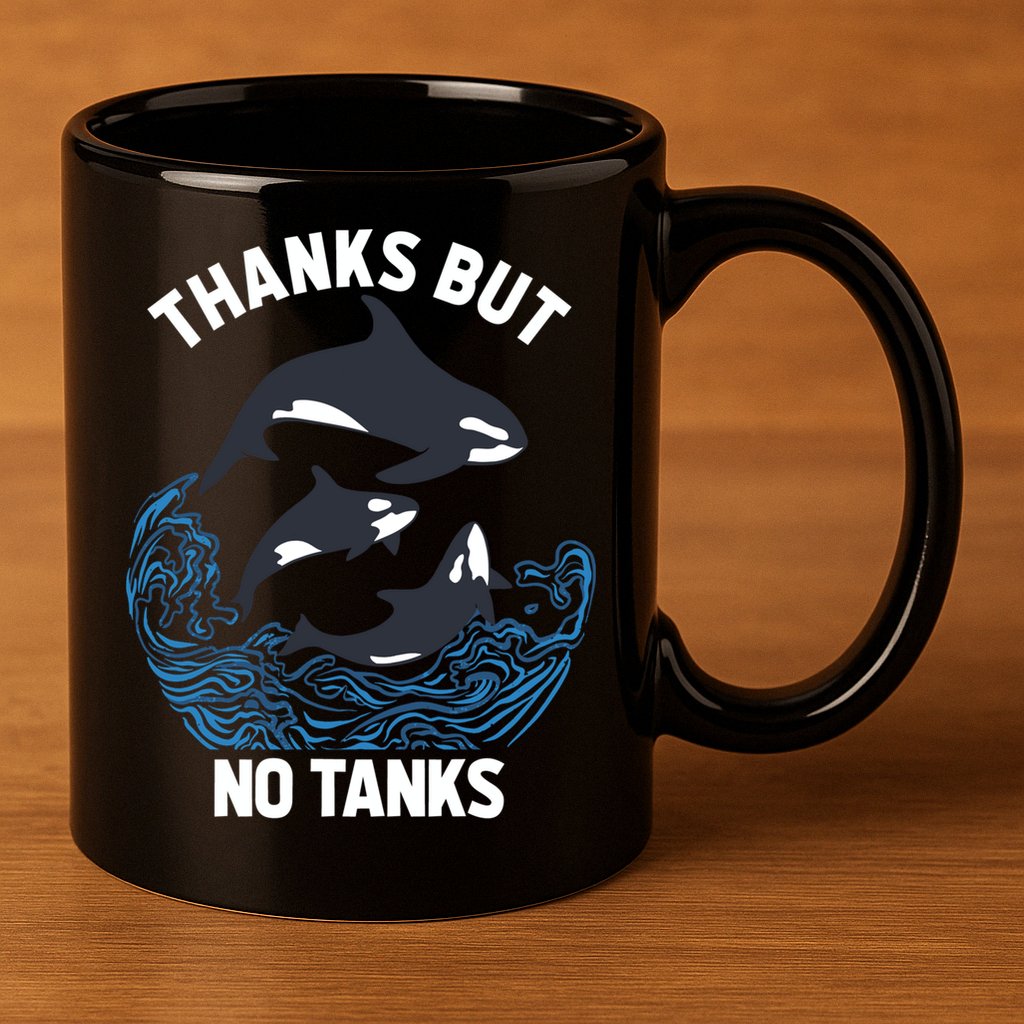 Save Orcas Thanks But No Tanks Gift Thanks But No Tanks Gift 11oz C Handle Ceramic Mug