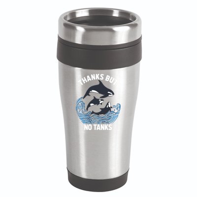 Save Orcas Thanks But No Tanks Gift Thanks But No Tanks Gift 16oz Travel Tumbler
