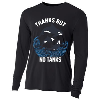 Save Orcas Thanks But No Tanks Gift Thanks But No Tanks Gift Cooling Performance Long Sleeve Crew