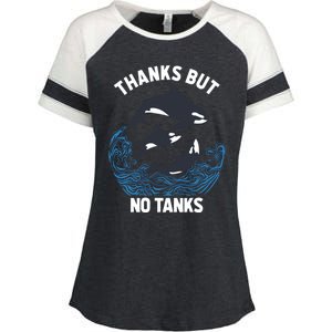 Save Orcas Thanks But No Tanks Gift Thanks But No Tanks Gift Enza Ladies Jersey Colorblock Tee