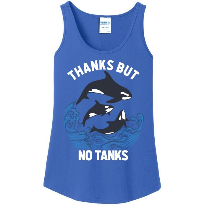 Save Orcas Thanks But No Tanks Gift Thanks But No Tanks Gift Ladies Essential Tank