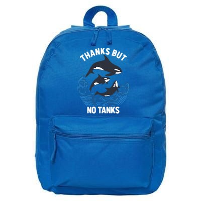 Save Orcas Thanks But No Tanks Gift Thanks But No Tanks Gift 16 in Basic Backpack