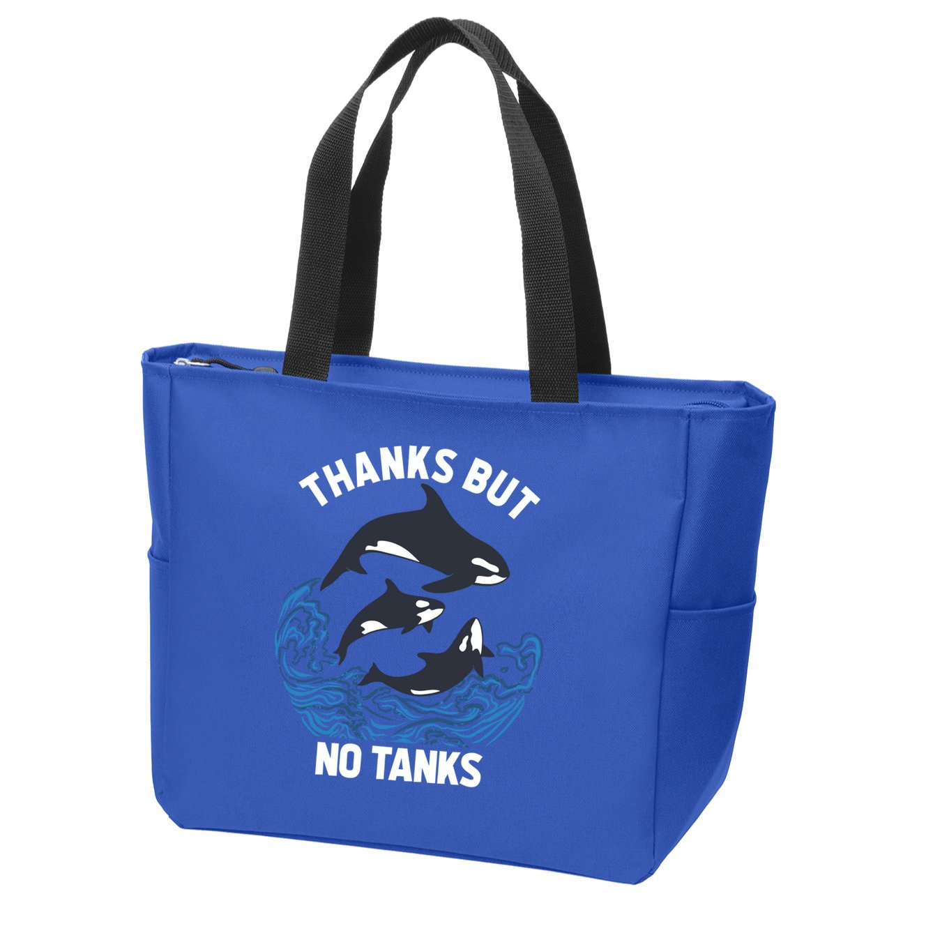 Save Orcas Thanks But No Tanks Gift Thanks But No Tanks Gift Zip Tote Bag