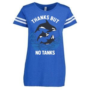 Save Orcas Thanks But No Tanks Gift Thanks But No Tanks Gift Enza Ladies Jersey Football T-Shirt