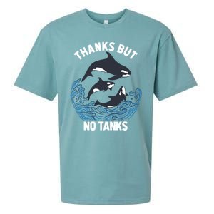 Save Orcas Thanks But No Tanks Gift Thanks But No Tanks Gift Sueded Cloud Jersey T-Shirt