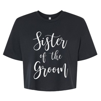 Sister Of The Groom Wedding Party Bella+Canvas Jersey Crop Tee